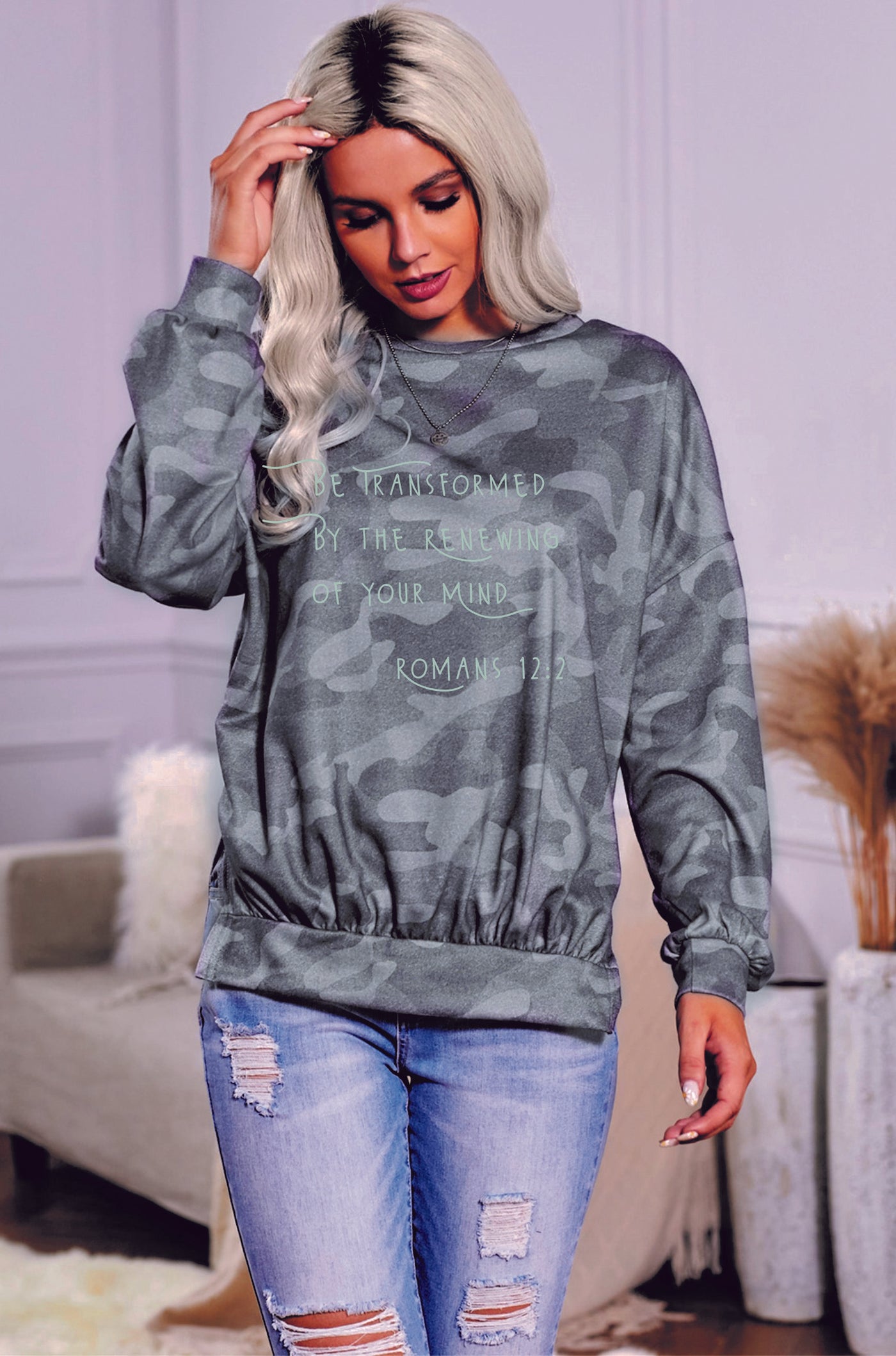 Renew Your Mind Camo Pullover