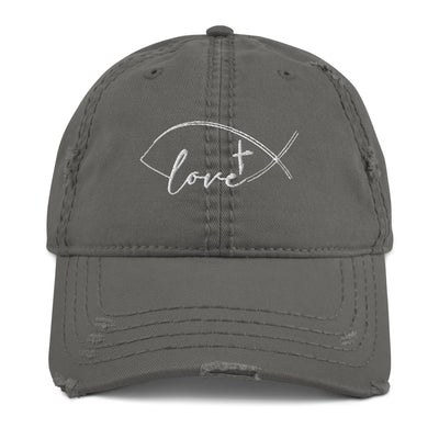 Distressed Fish Symbol Love hat